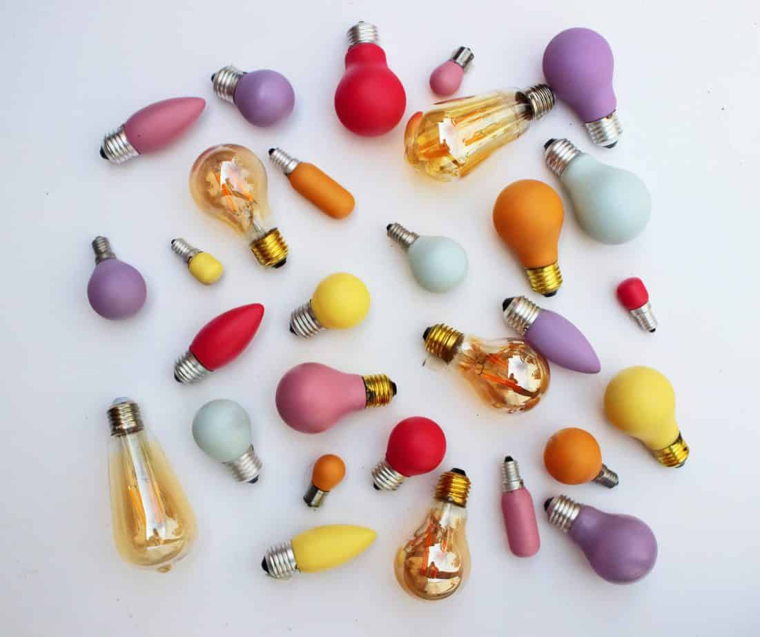 Various colourful lightbulbs